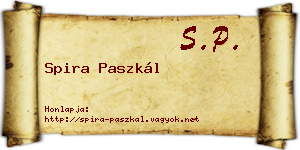 Spira Paszkál névjegykártya