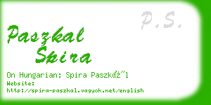 paszkal spira business card